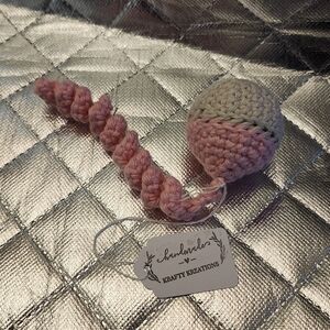 Hand Crafted Pink and Cream Cat Toy